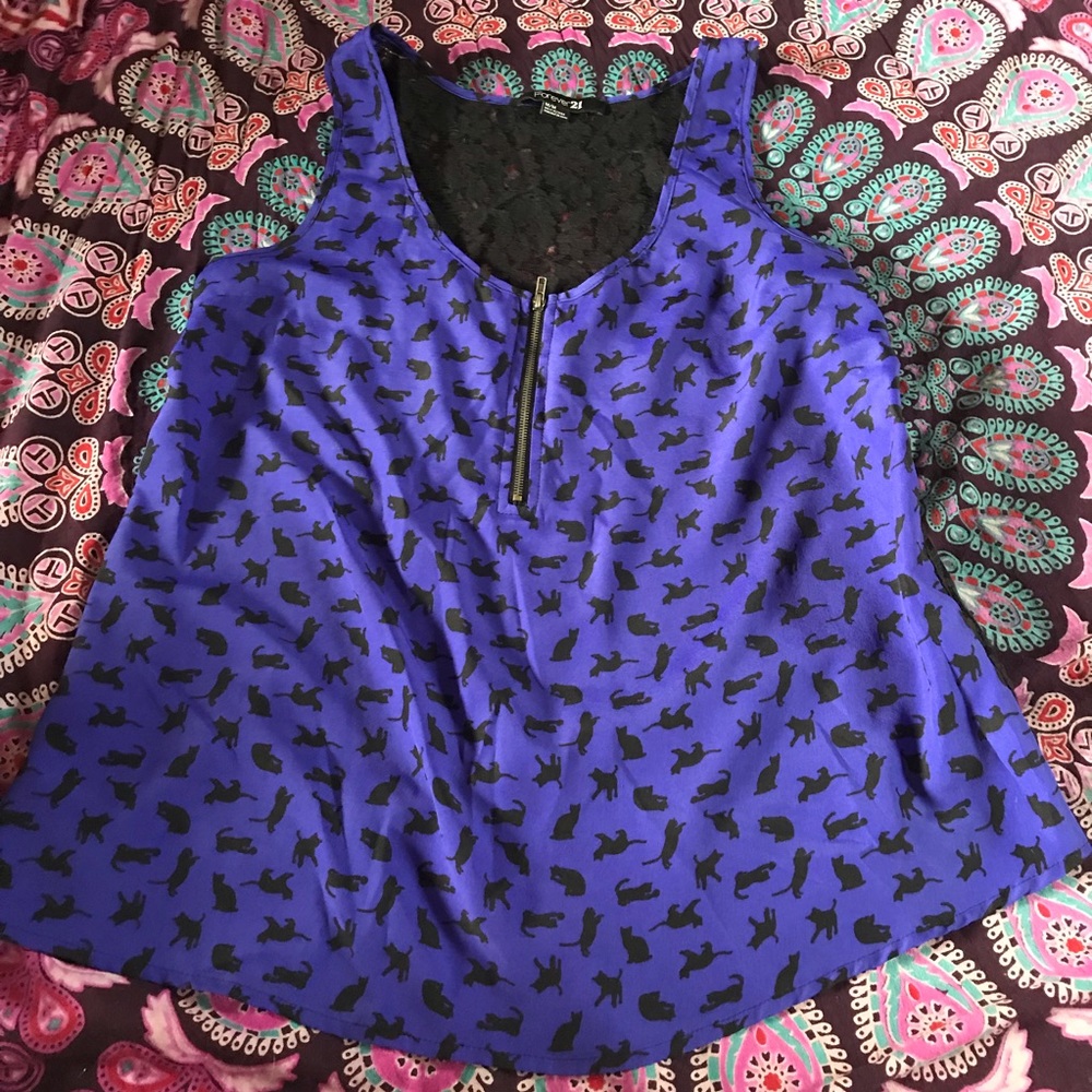 Blue Lace Cat Blouse